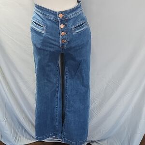 LC Lauren Conrad Button-Front Denim Wide-Leg Jeans